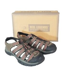 Reel Legends Wolf II Sandals Mens 12M Shoes Beige Fishing Hiking Slip On Cinch